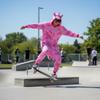 Teplý overalový kostým pro ženy, muže, pegase, kigurumi, růžová tepláková souprava, velikost L