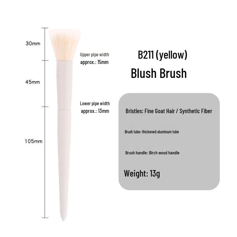 Cloud Porcelain Stippling Blush & Highlight Brush – Angled Round Head with Half-Fan Design