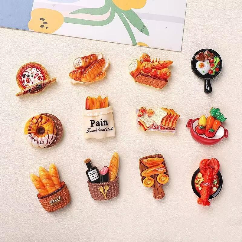 12Pcs Mini Simulation Food Fridge Magnets Realistic Appearance Resin Perfect For Kitchen Decor Diy Craft Projects