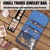 Portable Jewelry Storage Roll Up Case With Multiple Compartments To Prevent Tangling Ideal For Travel 15X13X2cm