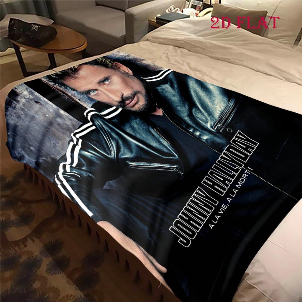 Johnny Hallyday: Life Death blanket blanket Soft and comfortable bedroom Nap Blanket Digital printing