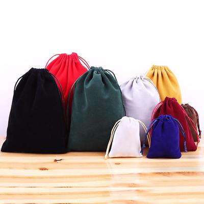 Velvet Drawstring Pouch with Gold Trim - Custom Jewelry Gift Bag