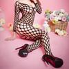 Sexy Netzstrümpfe, schwarze erotische Unterwäsche, Schrittlose Strumpfhose, hohler transparenter Jumpsuit