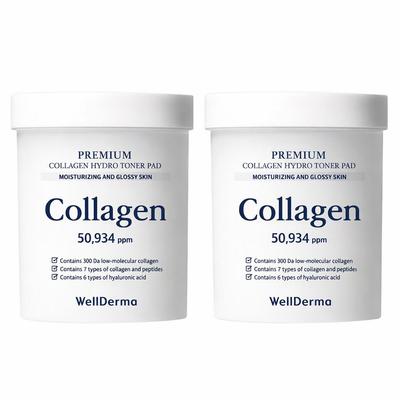Premium Collagen Hydro Toner Pads Hydrating & Firming Skin Care 250g 60 Pads X2