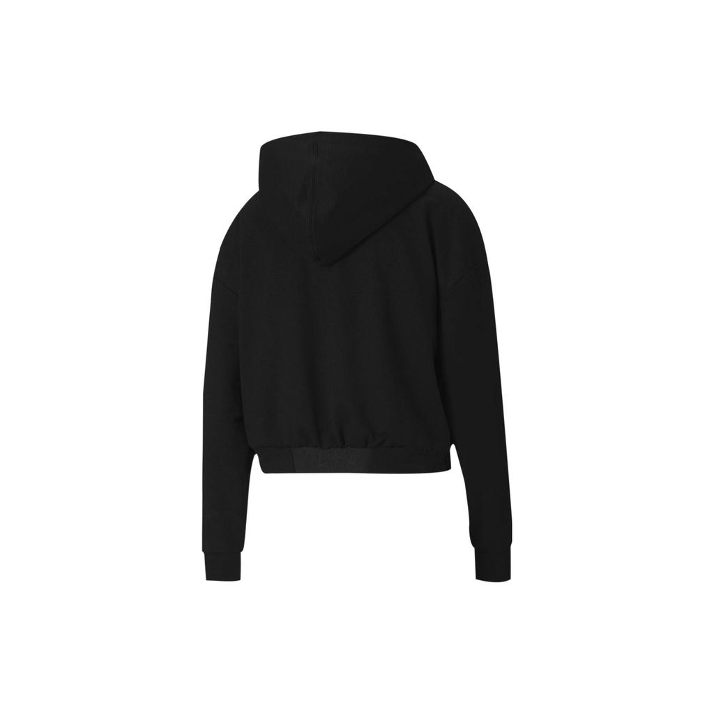 Puma Color Block Large Logo Printed Hoodie Women Hoodies Black 585288-51