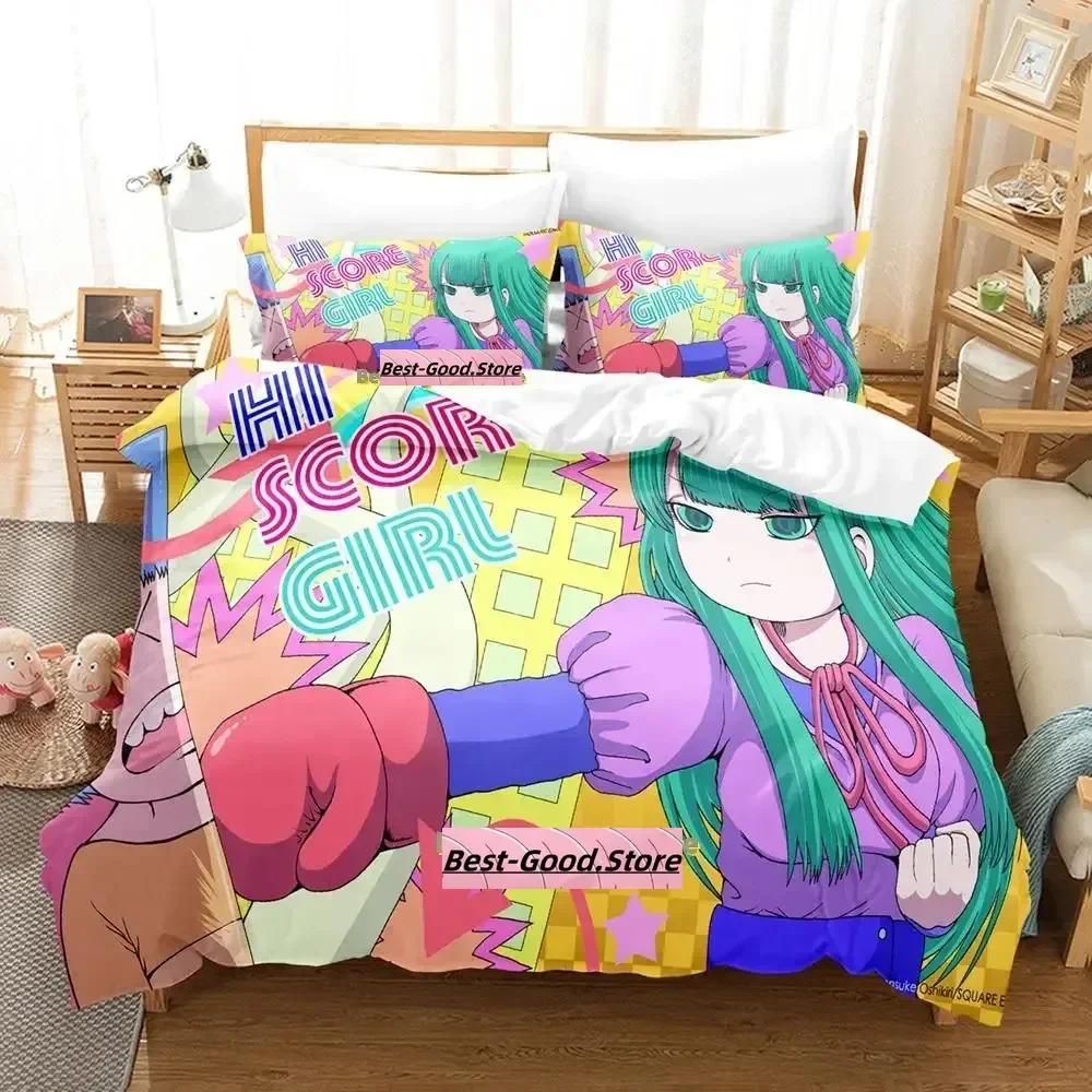 New Hi Score Girl Bedding Set Single Twin Full Queen King Size Bed Set Adult Kid Bedroom Duvetcover Sets Anime Parure De Lit Bed
