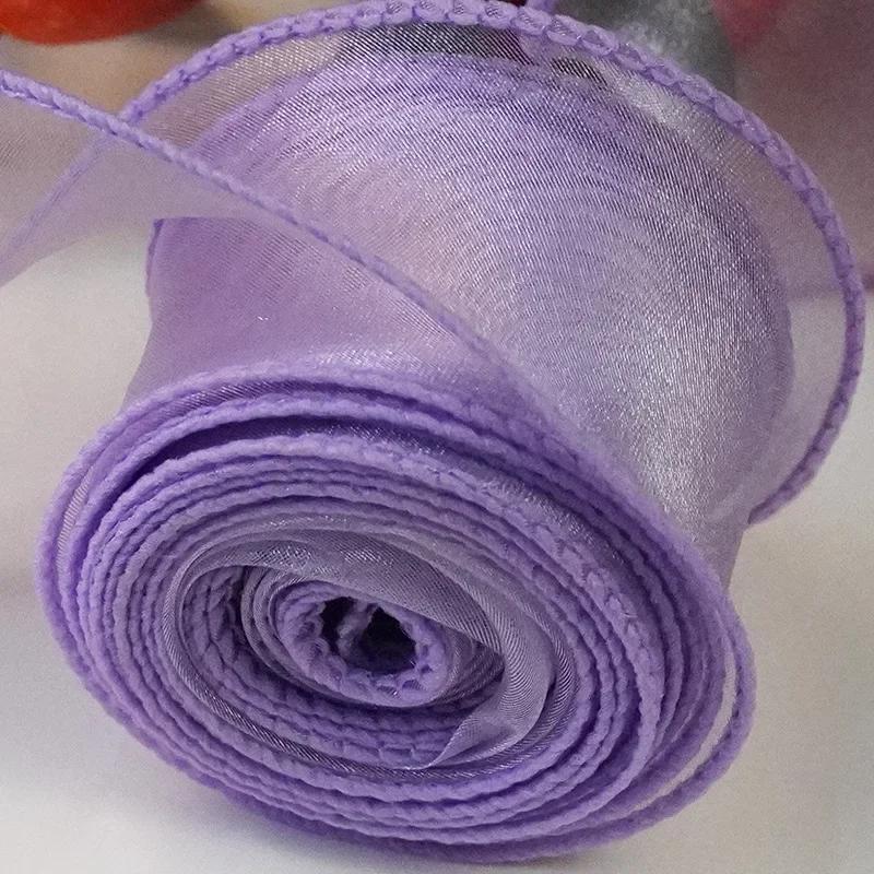 40mm Roll Sheer Chiffon Ribbon Organza Satin Ribbons for Gift Wrapping Decoration Wedding Bouquets Wreath Sewing Supplies