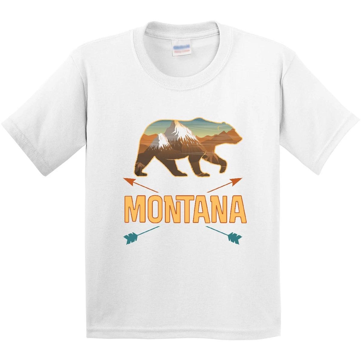 Inktastic Montana Vacation Bear Silhouette Youth T-Shirt Tribal Travel Summer 160