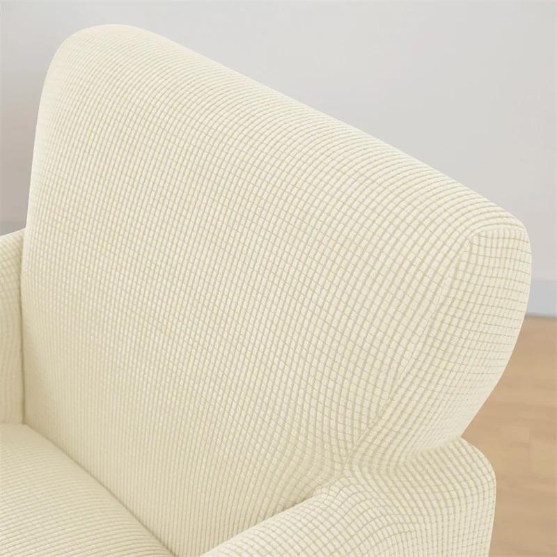 Polar Fleece Tub Sofa Cover Stretch Solid Color Club Chairs Covers Elastic Single Armchair Slipcovers for Study Bar Counter