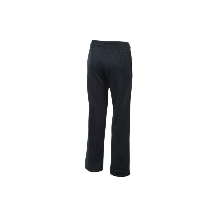 Under Armour Solid Color Logo Embroidered Straight Leg Drawstring Pants Women Bottoms Black 1280697-001