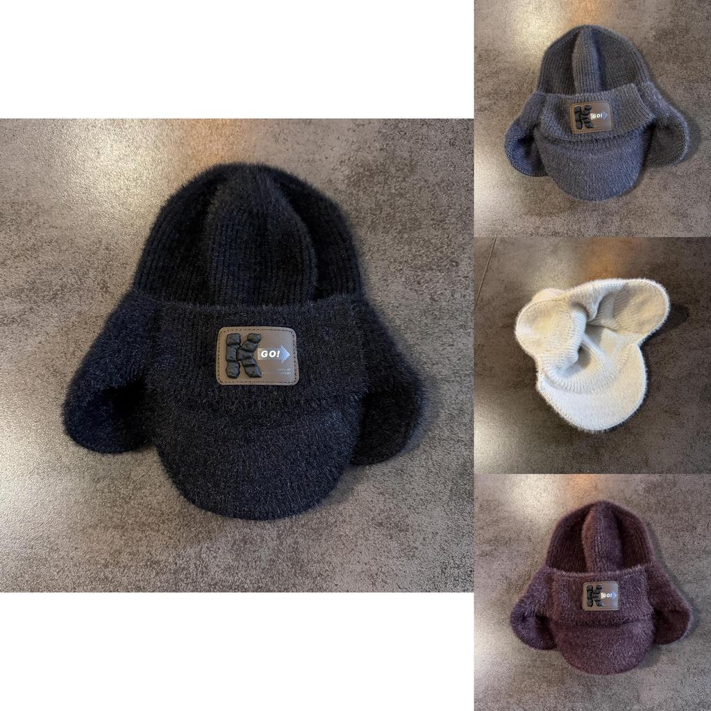 Winter Brushed Cotton Hat With Ear Protection For Mens Cold Weather Outdoor Activities