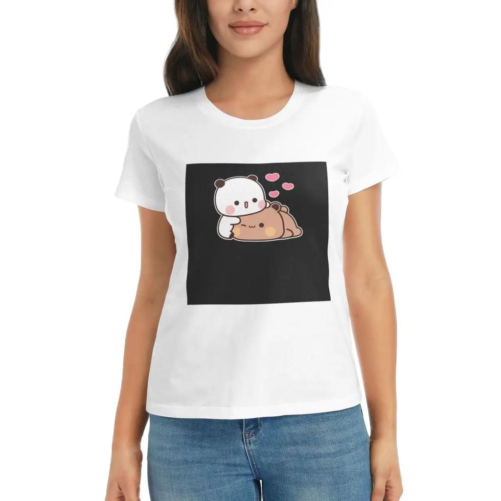 Women TShirt Panda Brownie Bear Mochi Cats Summer Short Sleeve Tees Crew Neck Cotton T Shirts Clothes Tops Streetwear