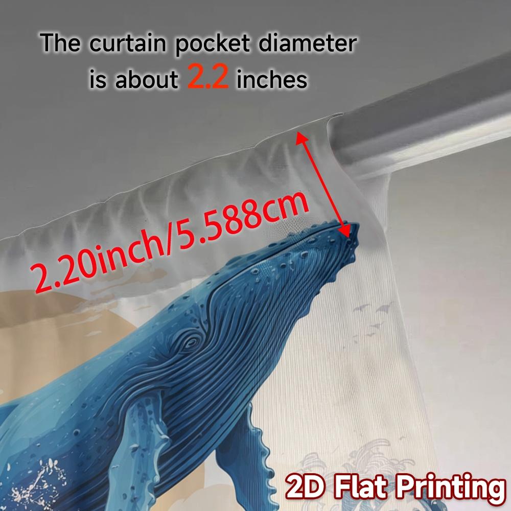 2pcs   2D FLAT PRINTING Curtains (Without Rod) Ocean Symphony Minimalist Chic Curtains Durable Polyester Curtains Home Decor