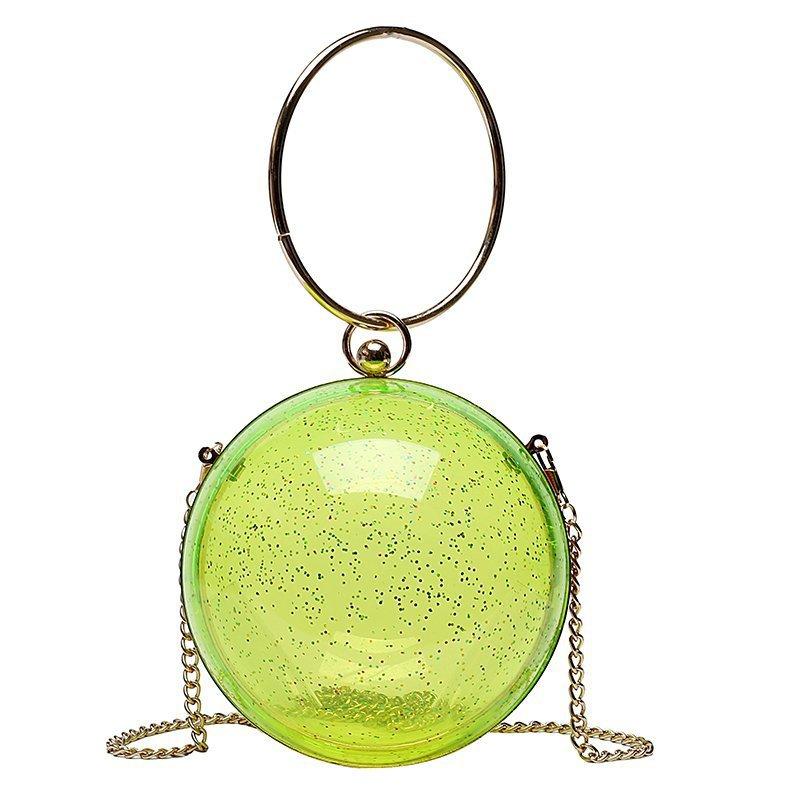 Bags transparent bag women's acrylic 2025 new Korean version versatile spherical chain girl shoulder messenger bag