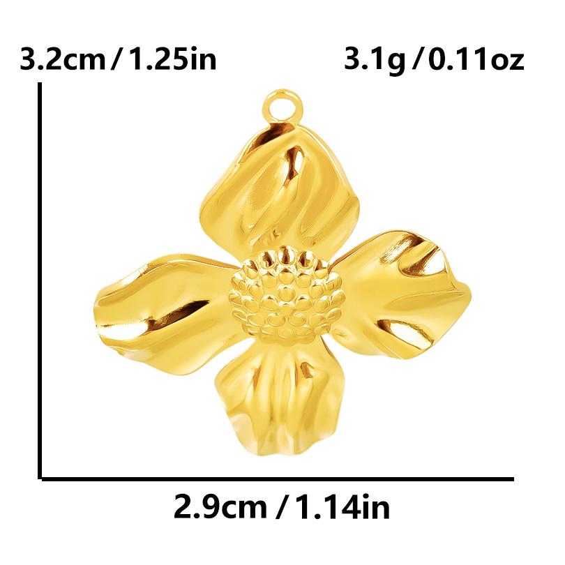 5pcs Fashion Plant Leaves Flower Charms For Jewelry Making Bulk Stainless Steel Charm Pendant DIY Earrings Bracelets Accessories