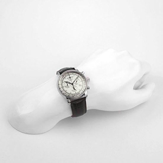 ZEPPELIN Watch Special Edition 100 Years Silver Dial Stainless Steel Quartz 42.5MM Germany 7680-1N Mens Black