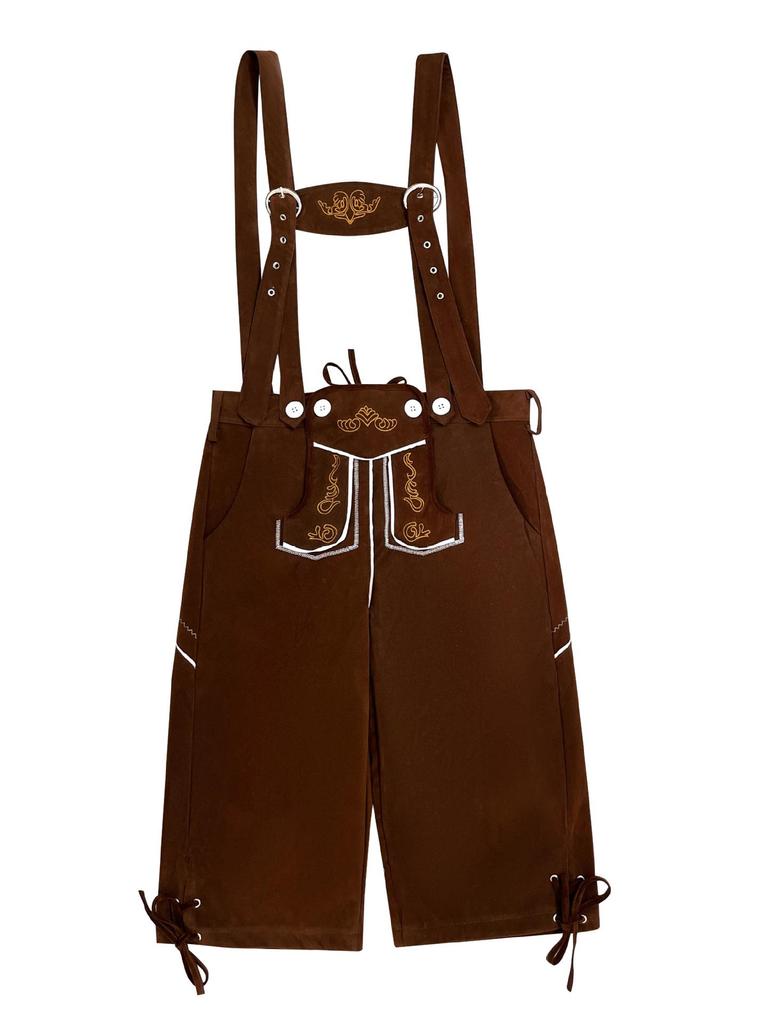 Herren Bayerische Oktoberfest Lederhose mit kariertem Hemd - Übergröße verfügbar