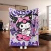 1 Purple Kuromi Flannel Blanket 2D Single Print Soft Fluffy Warm Couch Bed Living Room Bedroom Home Decor Gift Daily Use Blanket