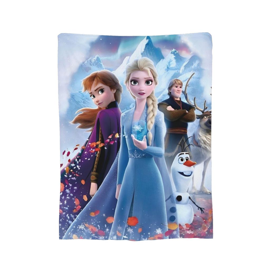 Frozen Elsa Anna Olaf Fantasy Comedy Knitted Blankets Fleece Super Warm Throw Blanket for Bedroom Sofa Bedspread