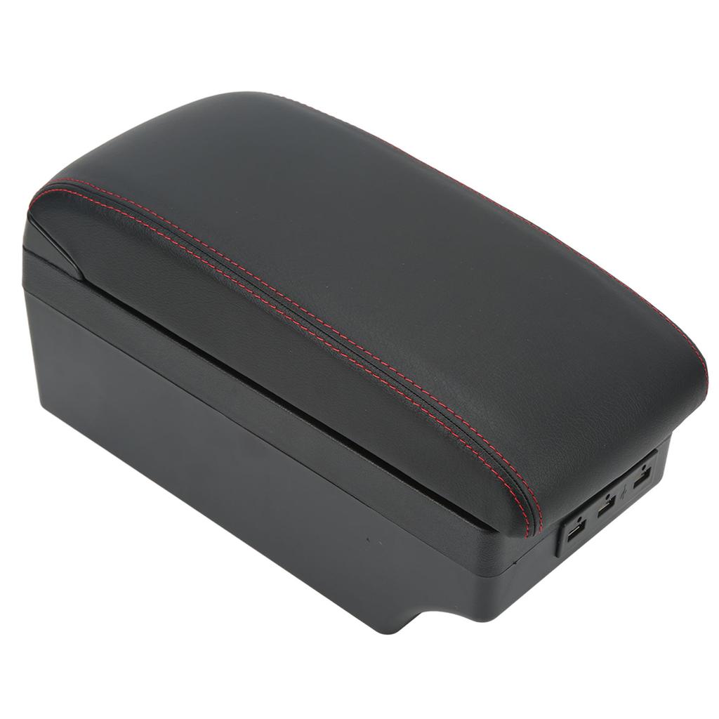 Armrest Storage Box Center Console Organizer with 7 USB Ports Artificial Leather Replacement for