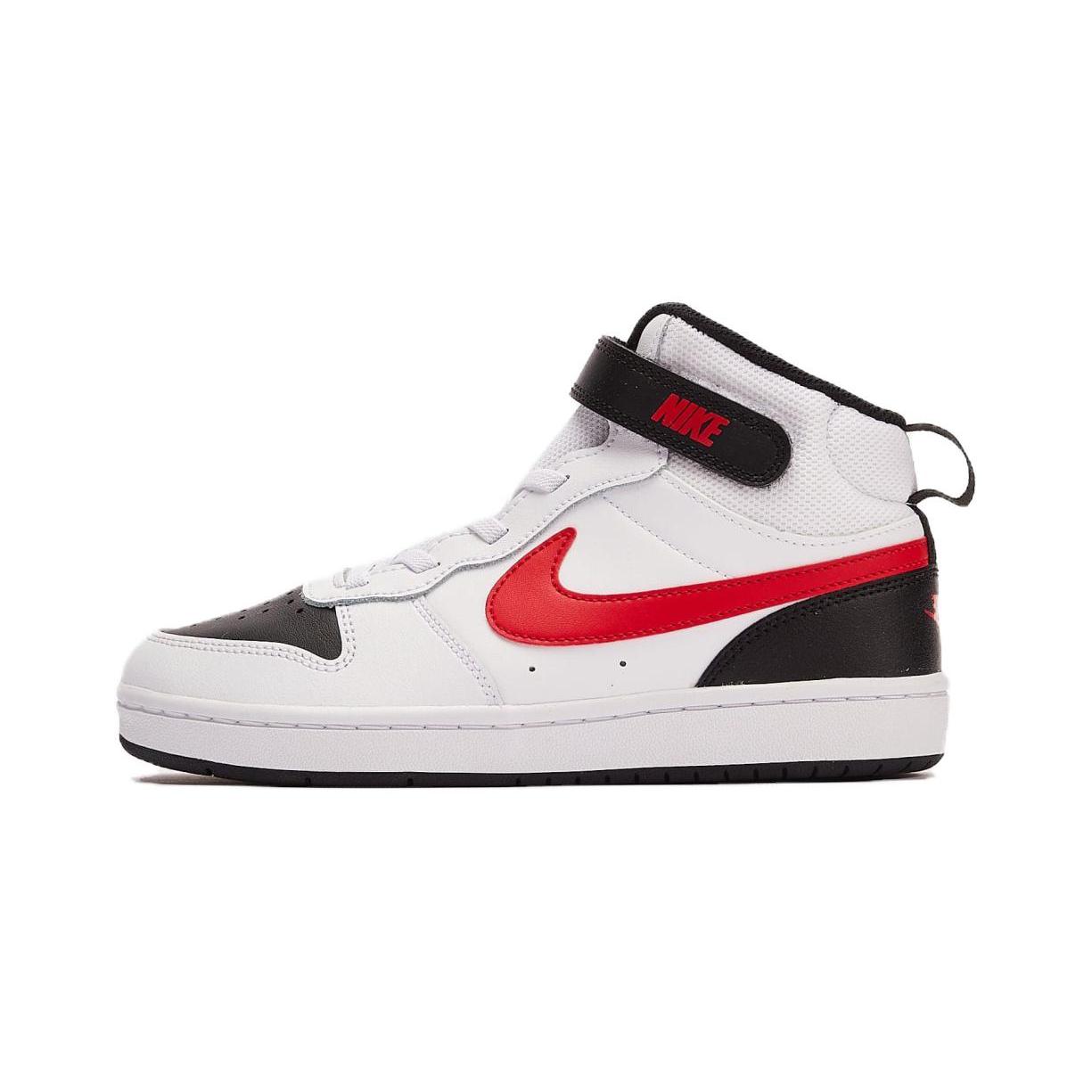 

New Nike Mid 2 Mid Top Skateboard Shoes White Black Red Children Aged 3 7 Years Old CD7783-110 35