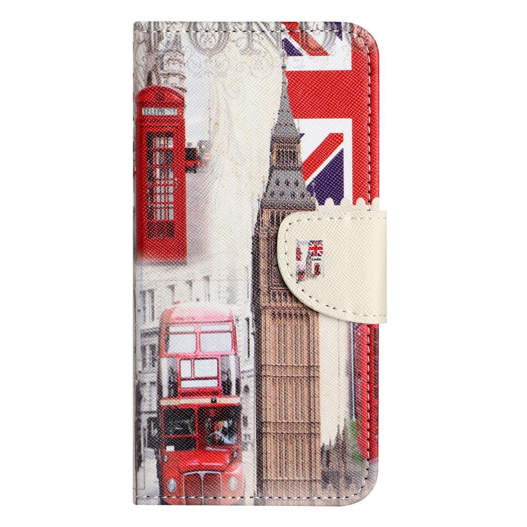For iPhone 16 Pro Case Pattern Printing Cross Texture Phone Leather Cover