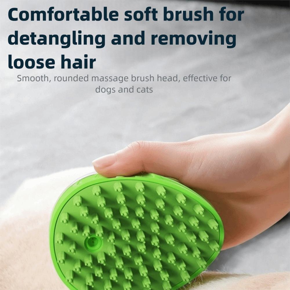 Soothing Massage Pet Shower Comb Soft Silicone Bristles Dog Bath Brush  Grooming Long Short Haired