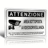 Attenzione Videosorveglianza Tin Sign Vintage Durable Metal Plaque Wall Decor Home Office Bar Man Cave Wall Art