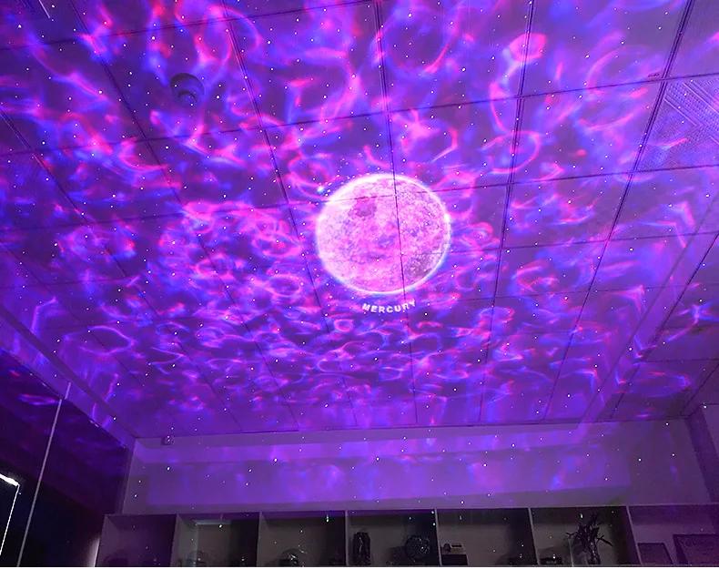 Starry Night Light Strange New Bedside LED Ocean Water Pattern 10 Planet Projection Atmosphere Light Starry Sky Light