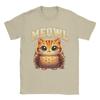Meowl Funny Meow Cat Owl Brainrot Meme 100 Cotton TShirt For Unisexs Beach Vintage T Shirts O Neck Hippie Tees Plus Size Clothes