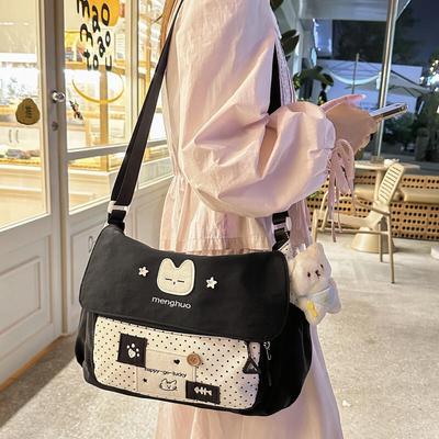 College Schoolbag Women's Shoulder Bag Color Crossbody Bag