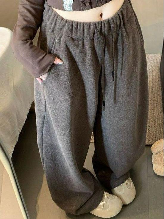 Plus Velvet Thickened Retro Casual Winter Drape Pants