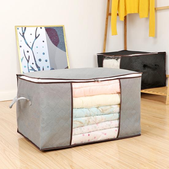 Clothes Storage Bin Foldable Storage Bag with Dual Zippers Closet Organizer with Handles for Clothing Blanket Comforters Bed Sheets Pillows