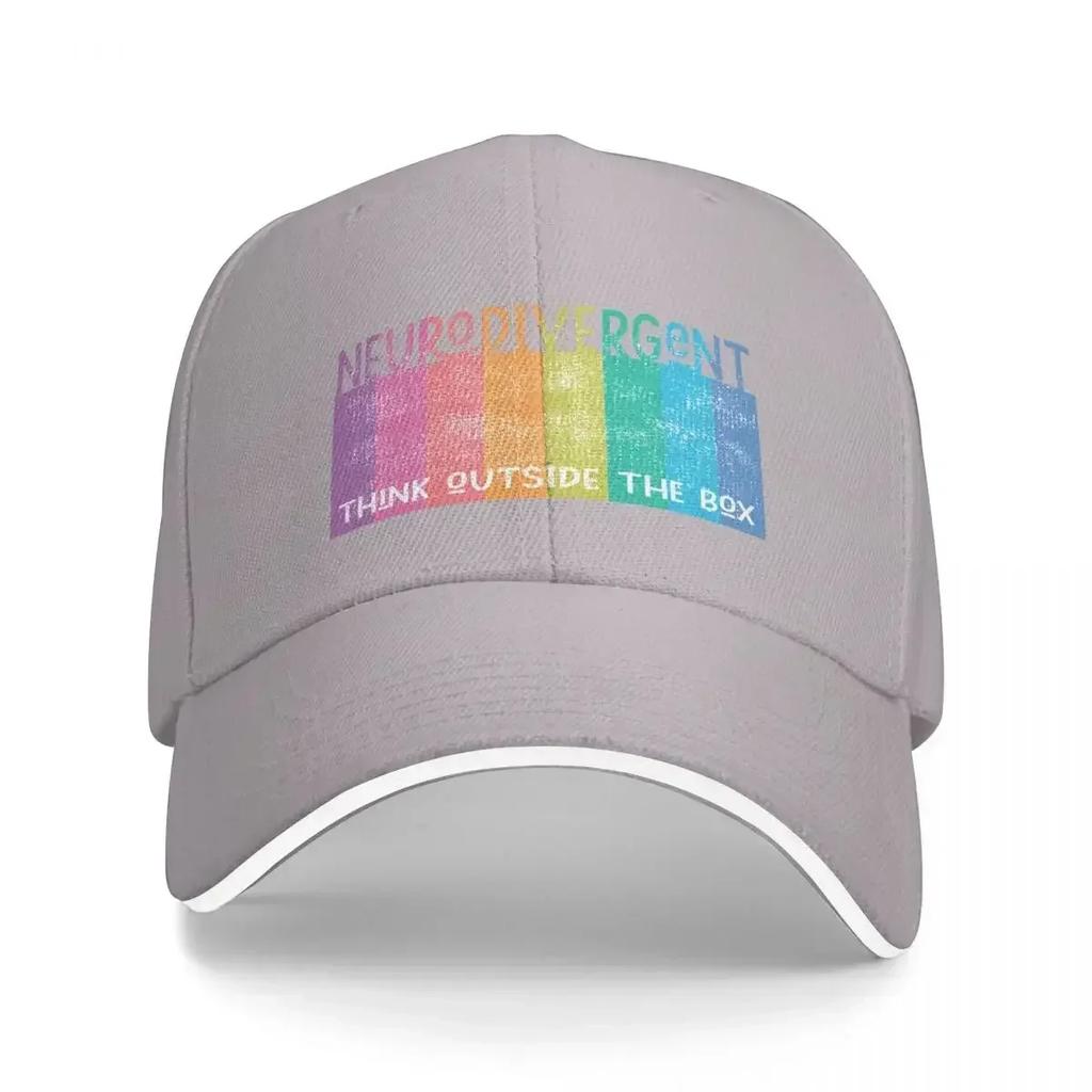Colorful Neurodivergent Rainbow Design Unisex Caps Outdoor Trucker Baseball Cap Snapback Breathable Hat Polychromatic Hats