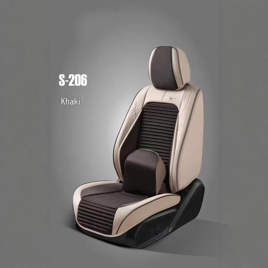 Universal Four Seasons Nappa Leather Car Seat Cover - Wear-Resistant, Full Wrap, 9D Surround for Five-Seat Cars