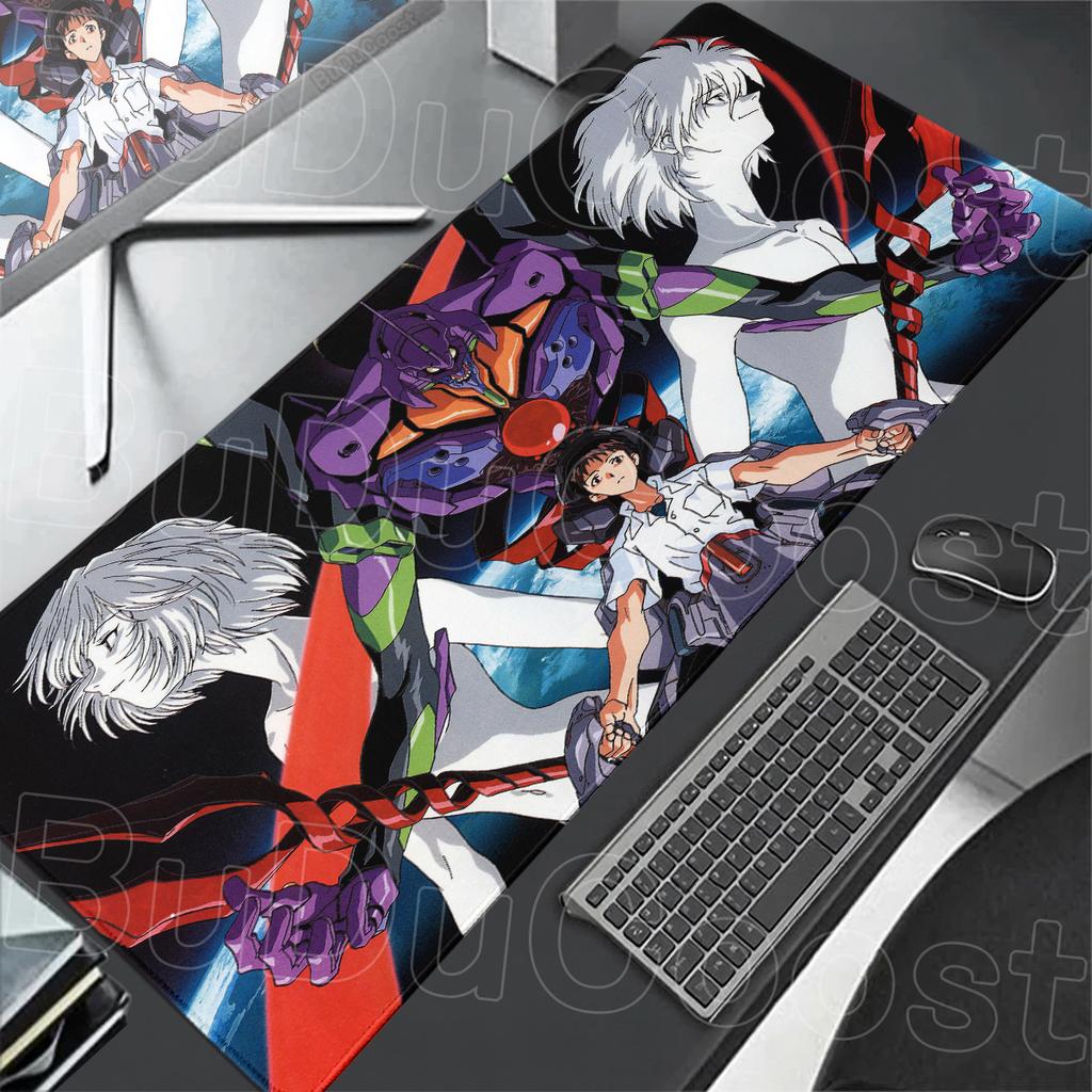 Large Computer Anime Mousepad Evangelion Laptop Office Extend Table Pad XXL E-Sports Stitch Edge Gamer Keyboard Mat for LOL CSGO