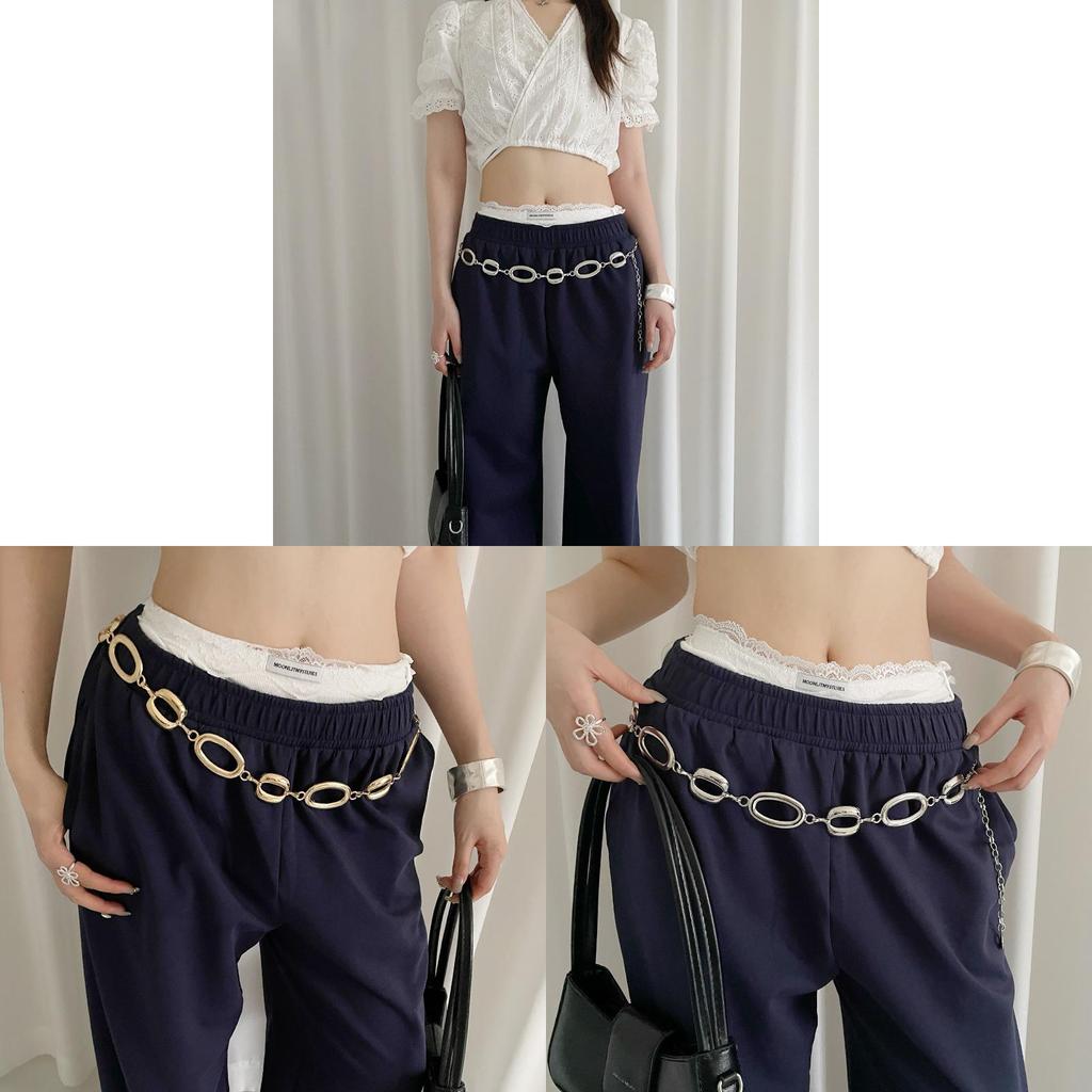 Metal Circle Waist Chain For Women Summer Jewelry With Hook Closure For Casual Wear