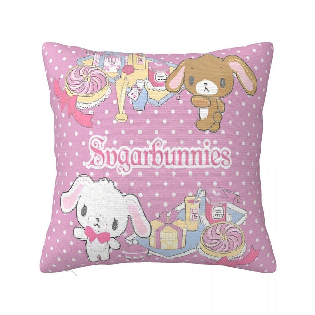 Sugarbunnies Anime Kuddfodral Polyester Dekorativ Kudde Söt Tecknad Rolig Kuddfodral