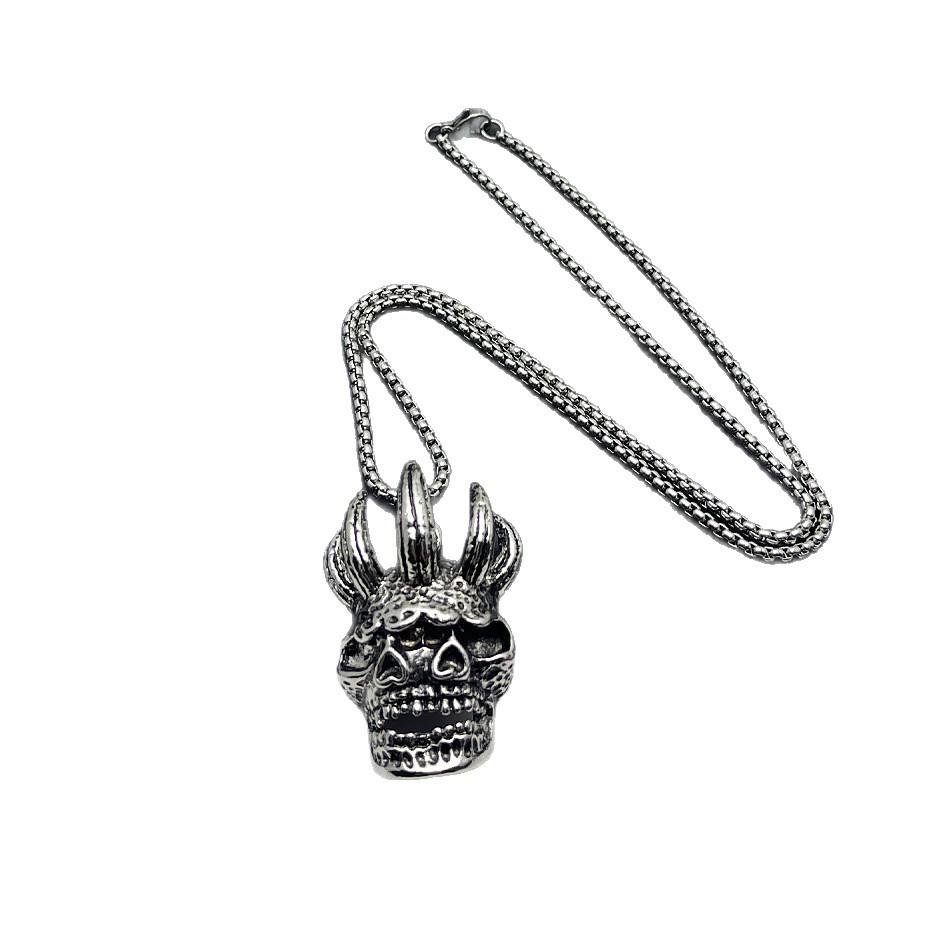 European & American Hip Hop Punk Hannya Skull Pendant Sweater Chain