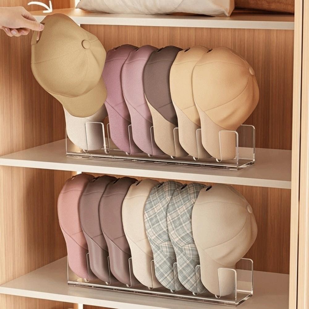 Quality Acrylic Baseball Cap Holder No Install Space-Saving Hat Storage Rack Baseball Caps Display Organizer Baseball Cap