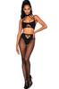 Ensemble De Deux Pièces Avec Brassière à Lanières Et Collants. Dg0390 Blk