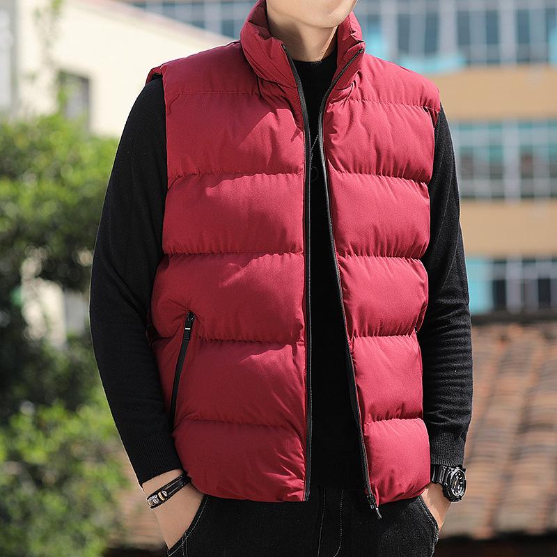 Men's Autumn/Winter Thickened Stand-up Collar Cotton-padded Vest