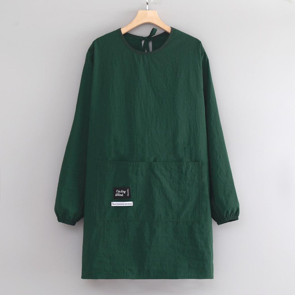Waterproof Long Sleeve Kitchen Apron - Oil-Proof, Fashionable, Splash-Free Cooking Coveralls for Home & Catering