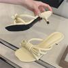 Pesstwei Summer Open Toe Women Slippers Design Style Narrow Band Butterfly-kont Low Heels Shoes Fashion Zapatos De Mujer