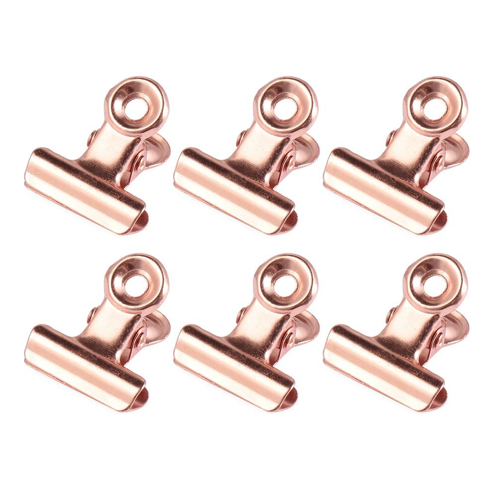 6PCS/set Kitchen Food Sealing Bag Clips Stainless Steel Letter Paper Photo File Clamps School Office Calendar Binder Clip