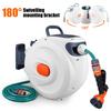Retractable Garden Hose Reel 20M Length Lock Automatic Retractable Hose Reel Slow Return ABS with Sprayer Nozzle for Garden Wate