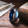 Fashion 8mm Men Blue Stainless Steel Rings Viking Celtic Knot Engagement Rings For Men Women Wedding Band Jewelry Drop Shipping