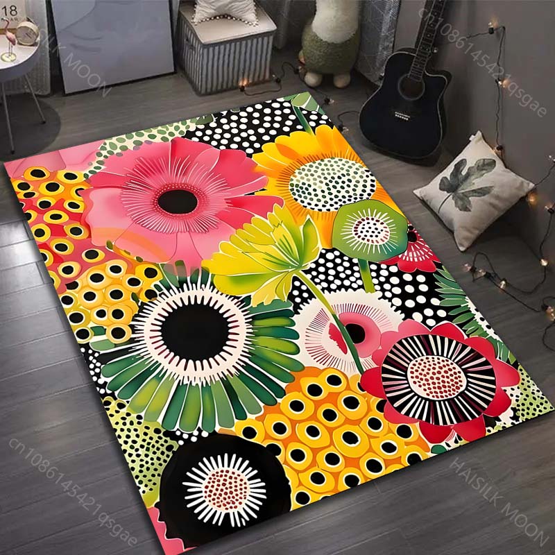Multiple sizes Colorful Floral Pattern Rug Carpet for Living Room Bedroom Sofa Home Decor Non-slip Floor Mat Luxury Gift
