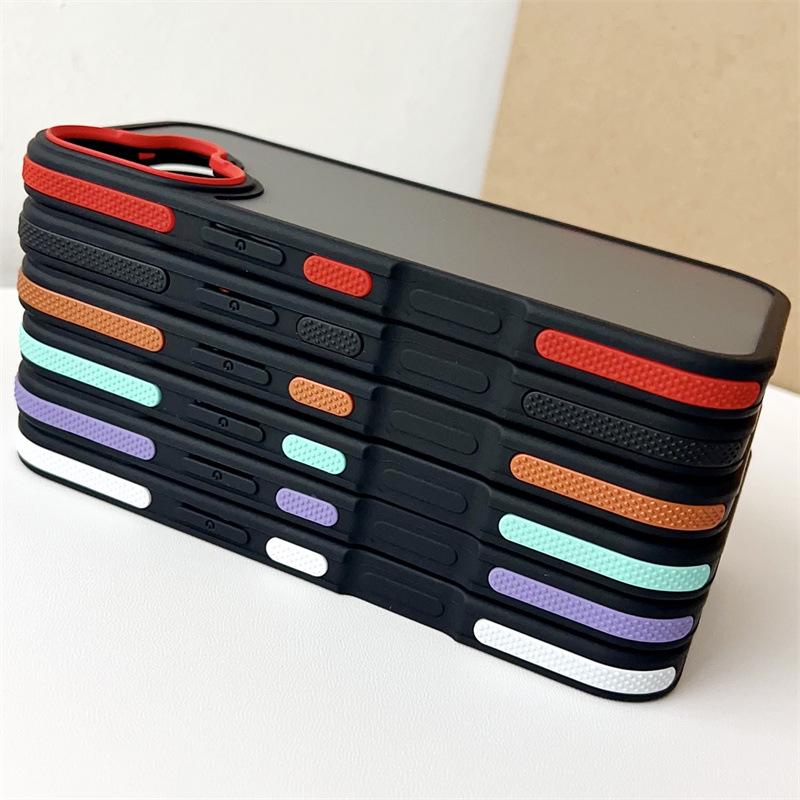 Matte Two-Color Full-Coverage Phone Case for iPhone 11-17 Pro Max