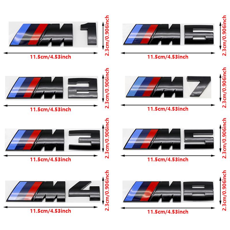 3D ABS M Logo Car Rear Trunk Emblem Badge Sticker For BMW M M1 M2 M3 M4 M5 M6 M7 M8 E46 E36 E34 F10 E90 F30 E60 E53 E30 E92 E87 LNJ0